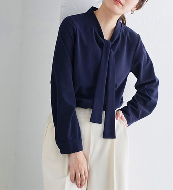 Pierrot（ピエロ）の「タイデザインＴブラウス（ブラウス）」｜詳細画像