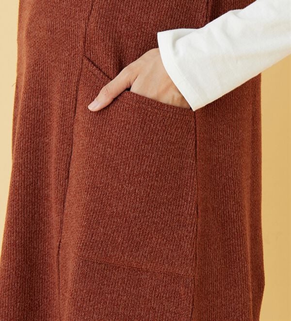 BELLUNA（ベルーナ）の「杢調素材ポケットデザインジャンパードレス（ジャンパースカート）」｜詳細画像