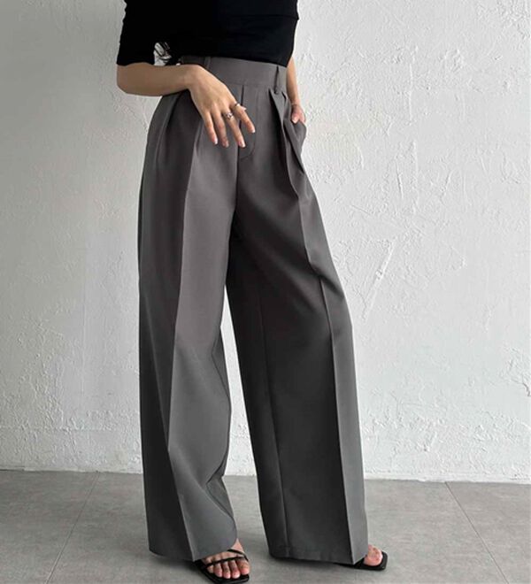 選べる股下】きれい見え2タックワイドスラックス - ベルーナ【公式】