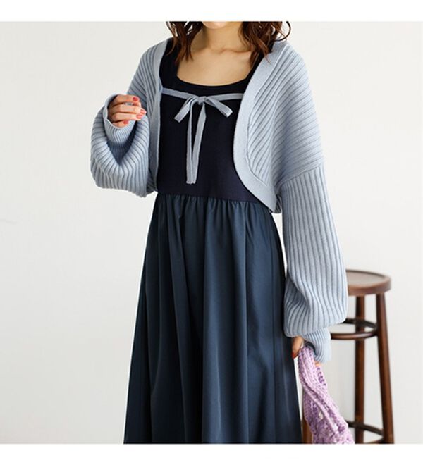 GeeRA（ジーラ）の「ニットボレロ＆ドッキングワンピースセット（ドッキングワンピース）」｜詳細画像