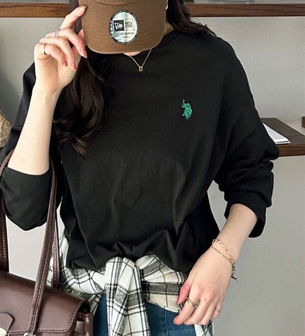 GeeRA（ジーラ）の「【Ｕ．Ｓ．ＰＯＬＯ ＡＳＳＮ】オーバーサイズ刺しゅうロンＴ（カットソー）」｜詳細画像