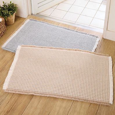 「厚手のワッフル織バスマット大判２色組（バスマット）」