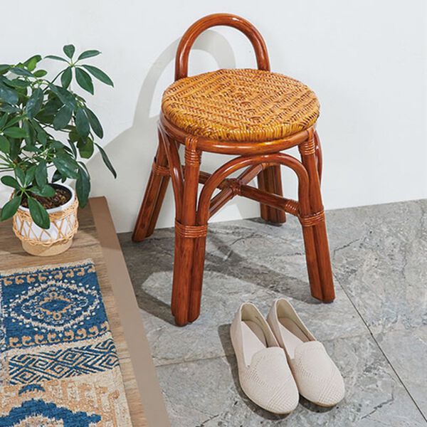 「高さが選べる取っ手付籐スツール（椅子・チェア・スツール）」｜詳細画像