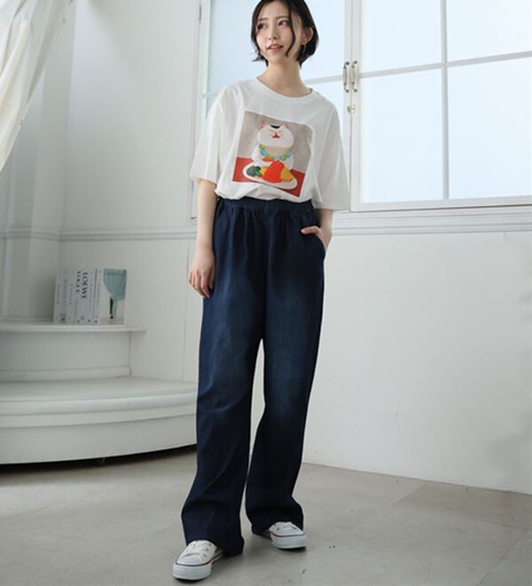 A HAPPY MARILYN（アハッピーマリリン）の「【Ｌ～８Ｌ】伸びるが正義「推し」デニムパンツ（フルレングスパンツ）」｜詳細画像