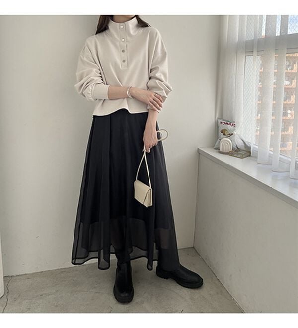 GeeRA（ジーラ）の「ダンボールハーフスナップショートプルオーバー（カットソー）」｜詳細画像