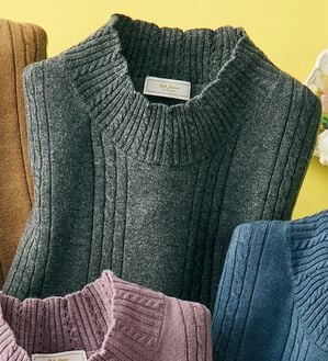 ルフラン（ルフラン）の「やさしい手ざわりのコットンカシミヤセーター（ニット・セーター）」｜チャコール