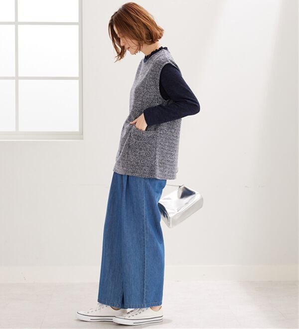 BELLUNA（ベルーナ）の「【2点セット】ブークレ素材ポケットデザインアンサンブル（アンサンブル）」｜詳細画像