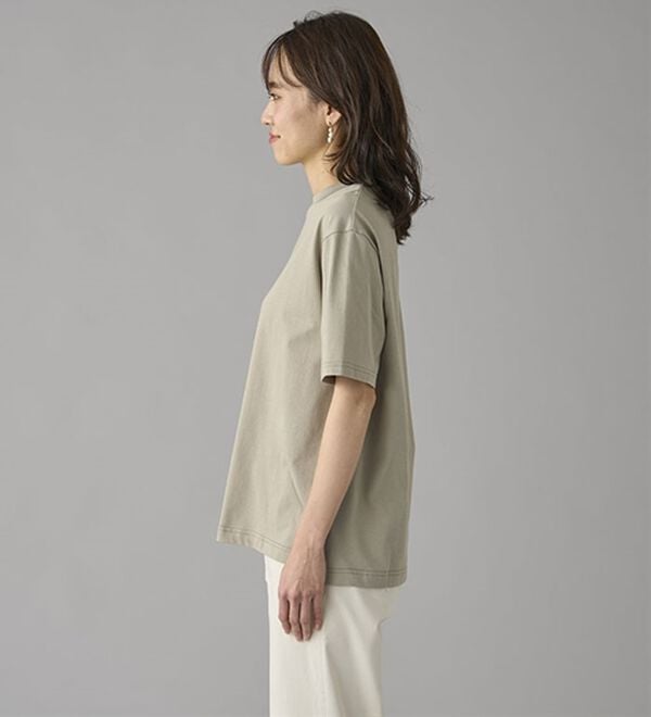 BELLUNA（ベルーナ）の「【選べる袖丈】＜エアリーアイスコットン＞オーバーサイズＴシャツ（カットソー）」｜詳細画像