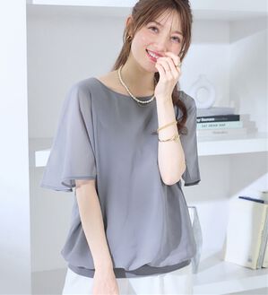 alotta（アロッタ）の「インナー付きドルマンブラウス（ブラウス）」｜ラベンダーブルー