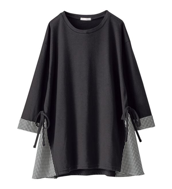 BELLUNA（ベルーナ）の「サイドリボンデザイン異素材切替チュニック（チュニック）」｜詳細画像