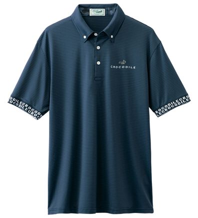「＜クロコダイル＞接触冷感シャドーボーダーポロ（メンズポロシャツ）」