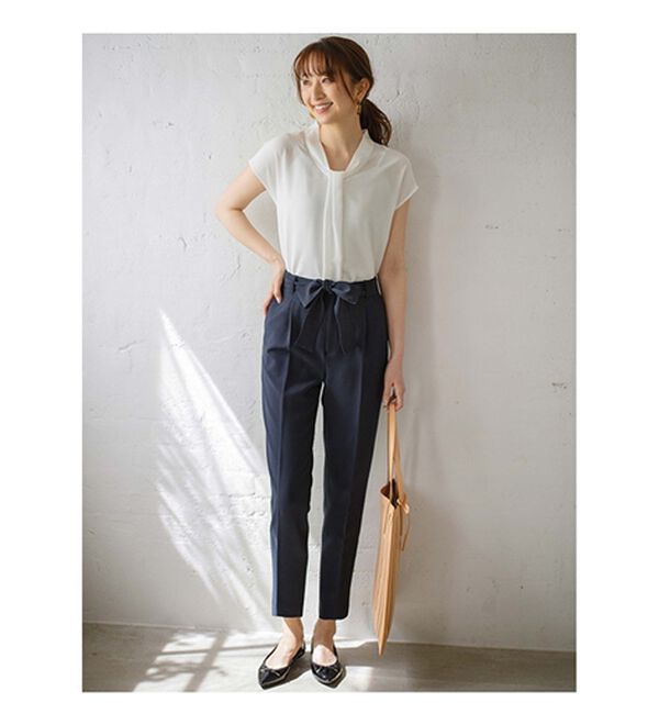 GeeRA（ジーラ）の「【ジャケット+2ボトム】洗えるストレッチ！ジャケット＆ブラウス＆パンツ＆スカートスーツセット（パンツスーツ）」｜詳細画像