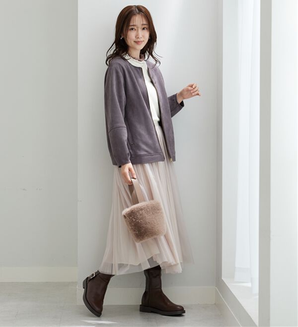 BELLUNA（ベルーナ）の「スエード調ランタン袖ミドル丈ジャケット（その他ジャケット）」｜詳細画像