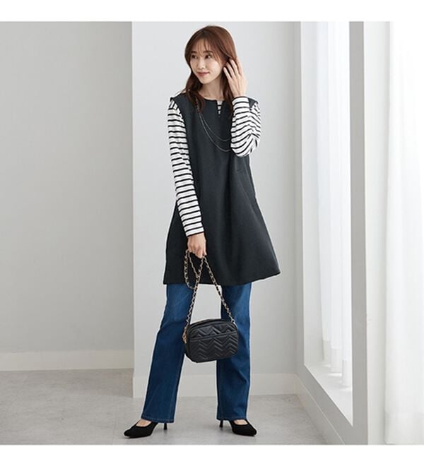 BELLUNA（ベルーナ）の「ウーリッシュ素材ジャンパースカート（ジャンパースカート）」｜詳細画像