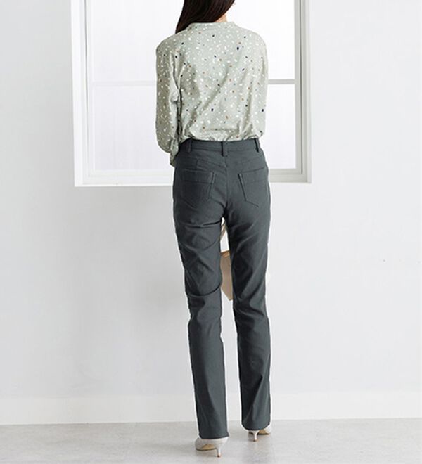 BELLUNA（ベルーナ）の「【選べる裏起毛】静電気防止！ブーツカットヘリンボーンパンツ（フルレングスパンツ）」｜詳細画像