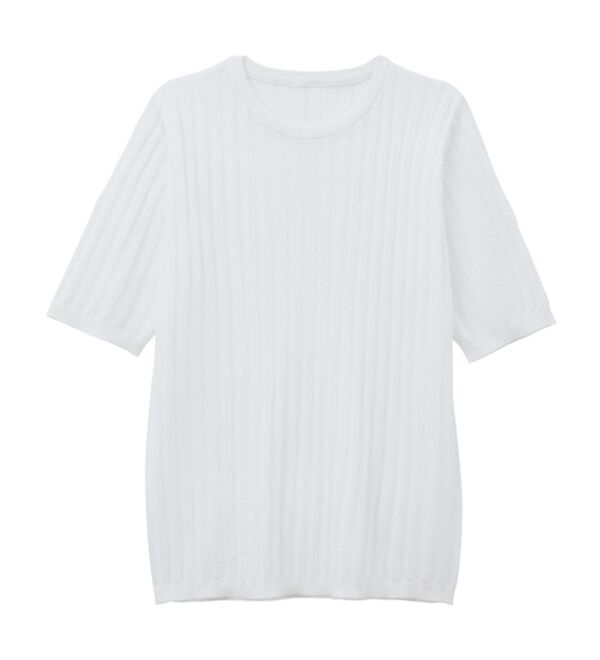 RANAN（ラナン）の「5分袖シアーラメリブニット（ニット・セーター）」｜詳細画像