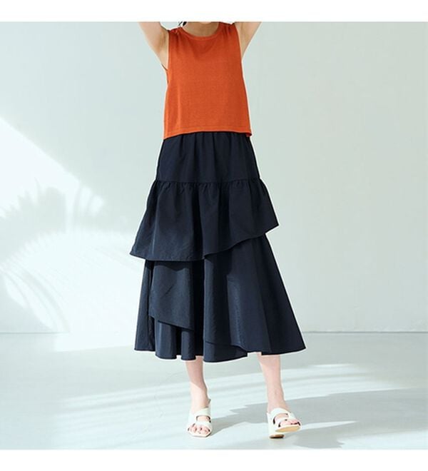 RANAN（ラナン）の「ひんやり！ランダムティアードスカート（ロングスカート）」｜詳細画像