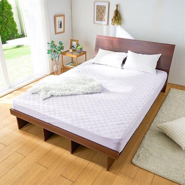 iellio（イエリオ）の「ひんやり冷感敷パッド一体型ＢＯＸシーツ＜洗える・接触冷感・抗菌防臭・時短・家事楽・ボックスシーツ・寝苦しさ対策＞（ボックスシーツ・ベッドシーツ）」｜詳細画像