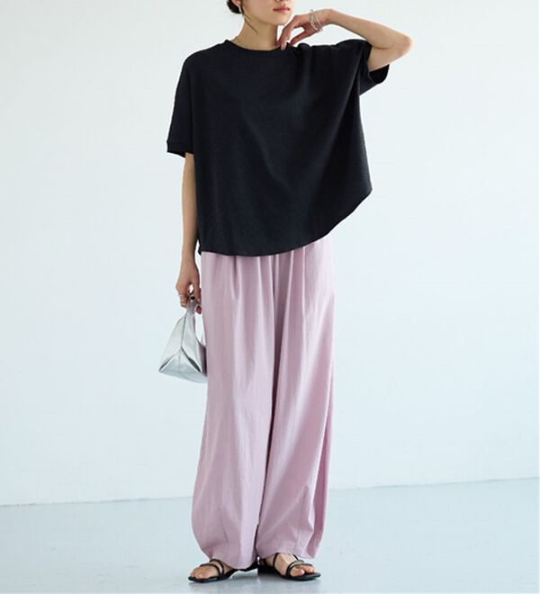 BELLUNA（ベルーナ）の「【快適Ｌａｂ．】ドライワッフル素材ドルマンプルオーバー（カットソー）」｜詳細画像