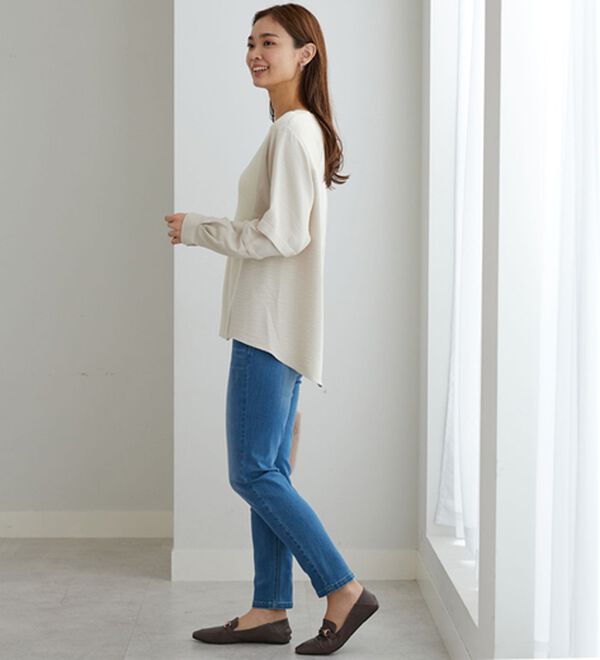 BELLUNA（ベルーナ）の「ニット切替袖タックプルオーバー（ニット・セーター）」｜詳細画像