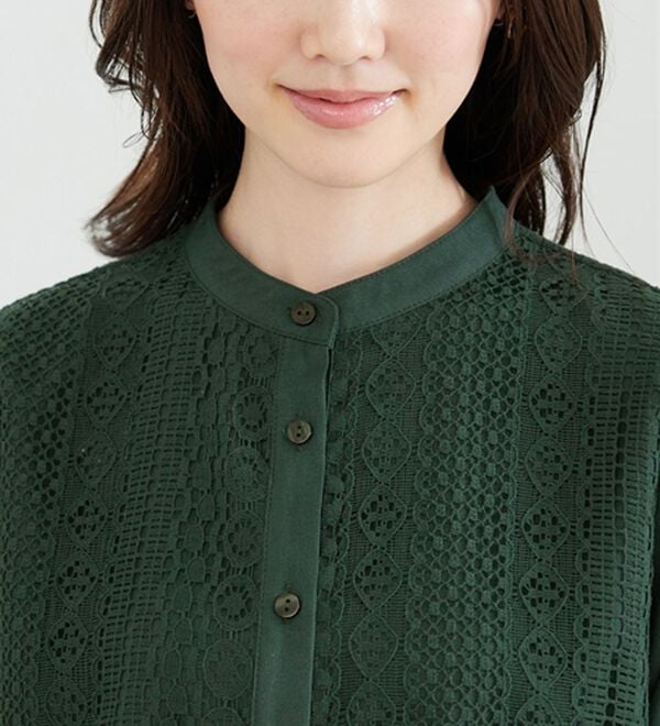 BELLUNA（ベルーナ）の「レース重ねシャツチュニック（チュニック）」｜詳細画像