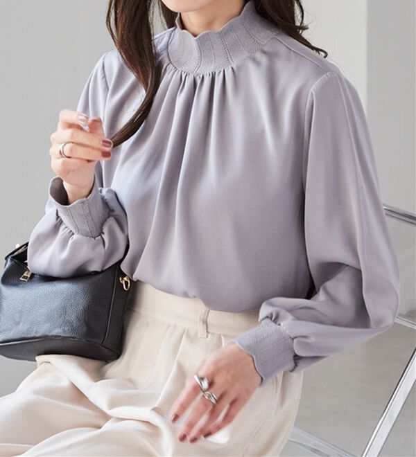 スカラップリブニット使いブラウス - ベルーナ【公式】