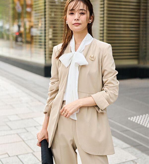 RANAN（ラナン）の「＜２点セット＞ラウンドヘムジャケットセットアップ（パンツスーツ）」｜詳細画像