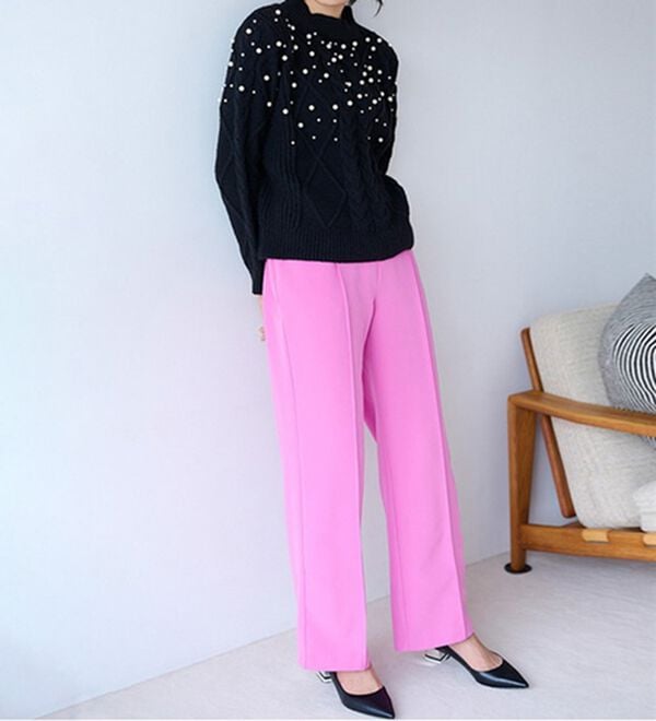 RANAN（ラナン）の「ケーブル使いパール調ビーズニットプルオーバー（ニット・セーター）」｜詳細画像