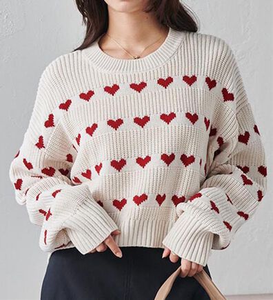 RANAN（ラナン）の「ハートライン柄ニットプルオーバー（ニット・セーター）」