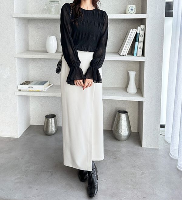 GeeRA（ジーラ）の「シアーシャーリングキャンディー袖ブラウス（ブラウス）」｜詳細画像