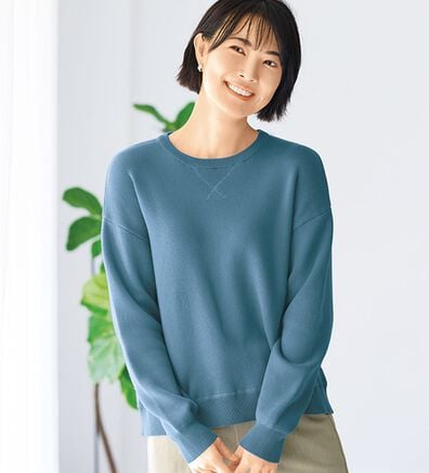 BELLUNA（ベルーナ）の「《ＨｕｇＲｅａｍコットン》やわ編ゆったりニットプルオーバー（ニット・セーター）」