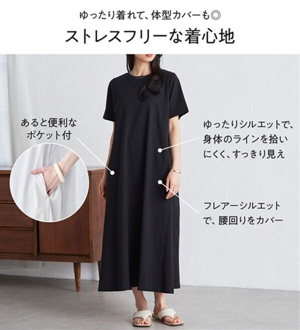 RANAN（ラナン）の「【体型カバー】ひんやり！ポケット付楽ちんワンピース（その他ワンピース）」｜詳細画像