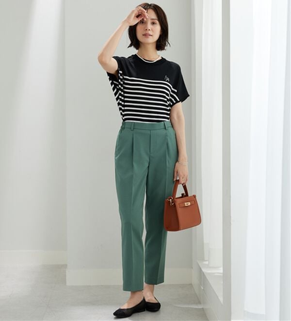 BELLUNA（ベルーナ）の「【選べる2丈】メランジストレッチ素材テーパードパンツ（テーパードパンツ）」｜詳細画像