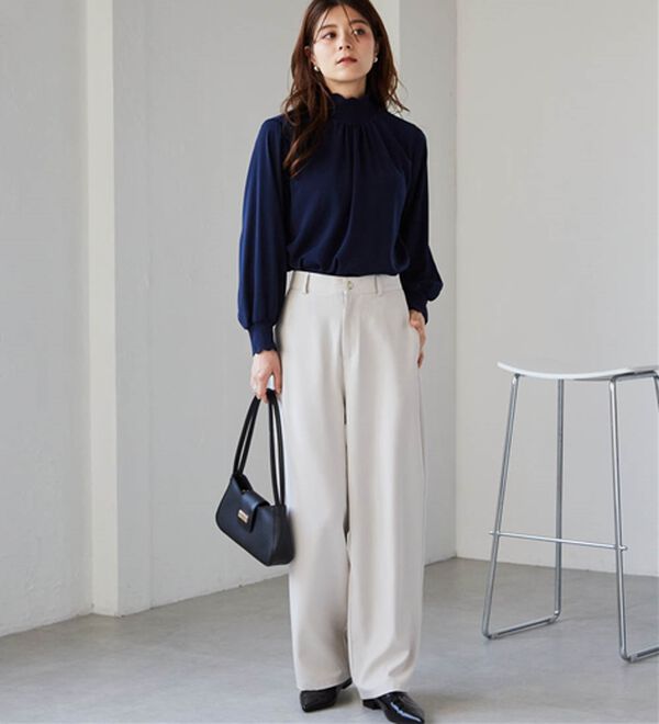 RANAN（ラナン）の「スカラップリブニット使いブラウス（ブラウス）」｜詳細画像