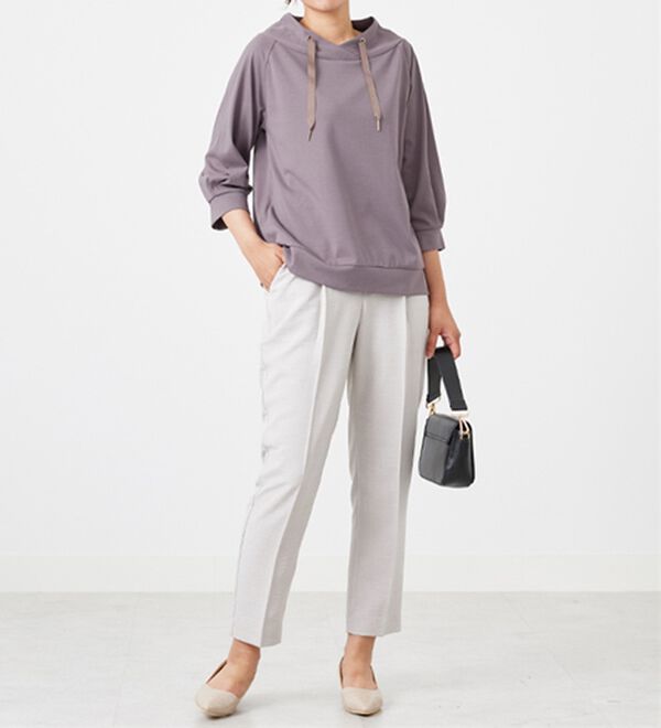 BELLUNA（ベルーナ）の「ヒンヤリ綿混ワイドネックプルオーバー（カットソー）」｜詳細画像