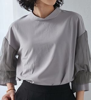 RANAN（ラナン）の「ボリュームフリル袖シアーブラウス（ブラウス）」｜詳細画像