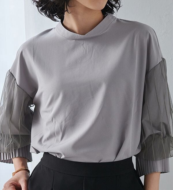 【Cen. セン】新品　ハナビラ　花びら　はなびら　ブラウス　ホワイト　白　長袖 ボリュームフリル袖シアーブラウス - ベルーナ【公式】