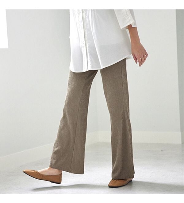 BELLUNA（ベルーナ）の「ランダムクレープパンツ（フルレングスパンツ）」｜詳細画像