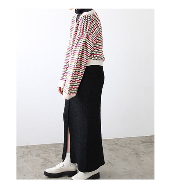 GeeRA（ジーラ）の「ブークレ素材ニットタイトスカート（ロングスカート）」｜詳細画像
