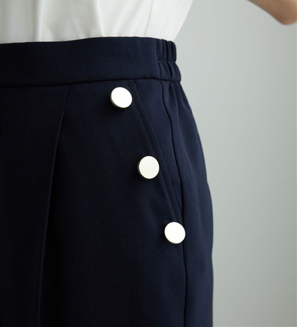 BELLUNA（ベルーナ）の「メランジストレッチ素材ワイドパンツ（ワイドパンツ・ガウチョ）」｜詳細画像