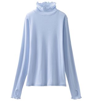 LAVIENNE（ラヴィエンヌ）の「【医師オススメ】綿１００％ＵＶ対策涼やかシアーインナー＜素肌ベール＞（肌着・インナーウェア）」｜サックス