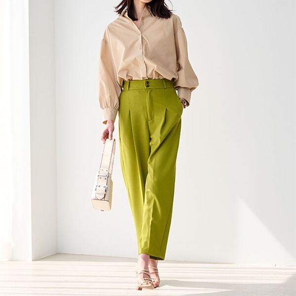 RANAN（ラナン）の「美脚カットジョーゼットタックパンツ（フルレングスパンツ）」｜詳細画像