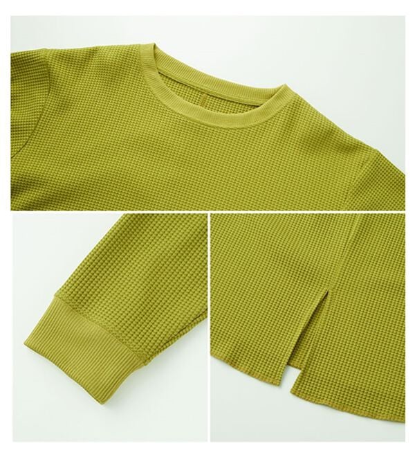 BELLUNA（ベルーナ）の「《快適Ｌａｂ．》 乾きやすい！ドライワッフルプルオーバー（カットソー）」｜詳細画像