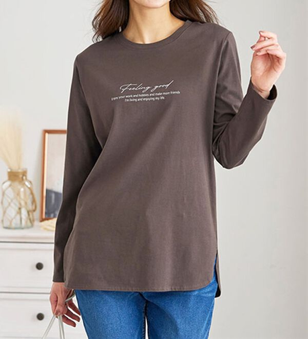 BELLUNA（ベルーナ）の「綿１００％ロゴデザインプルオーバー（カットソー）」｜詳細画像