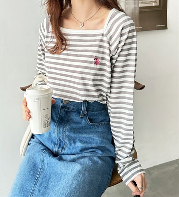 GeeRA（ジーラ）の「【Ｕ．Ｓ．ＰＯＬＯ ＡＳＳＮ】スクエアネックロンＴ（Tシャツ）」｜詳細画像