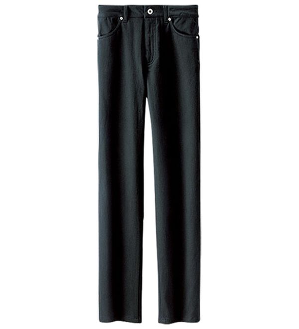 ランバンスポール　ファー付き　蓄熱パンツ　ベルベット素材　38 LANVIN - ランバンスポール ファー付き 蓄熱パンツ ベルベット