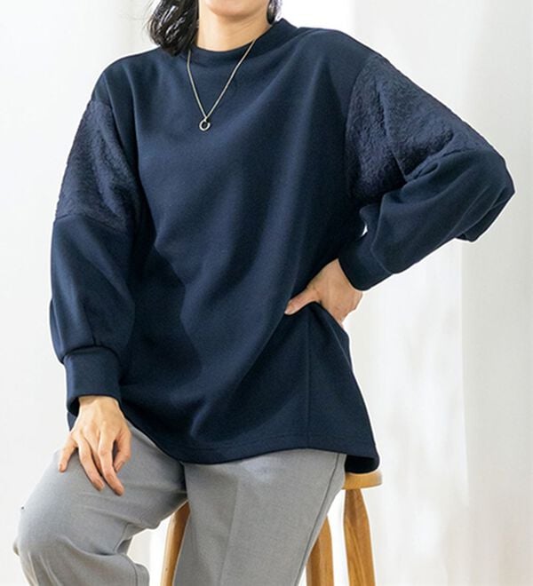 ルフラン（ルフラン）の「【３色組】レースデザイン裏起毛プルオーバー（カットソー）」｜詳細画像