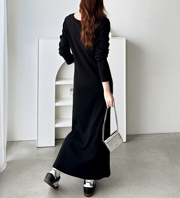 GeeRA（ジーラ）の「全骨格対応！前後2WAY細見えリブワンピース（カットソーワンピース）」｜詳細画像