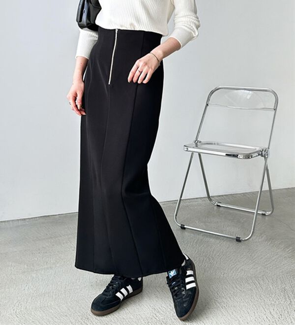 GeeRA（ジーラ）の「ＯＮ／ＯＦＦ使える！フロントファスナースカート（ロングスカート）」｜詳細画像