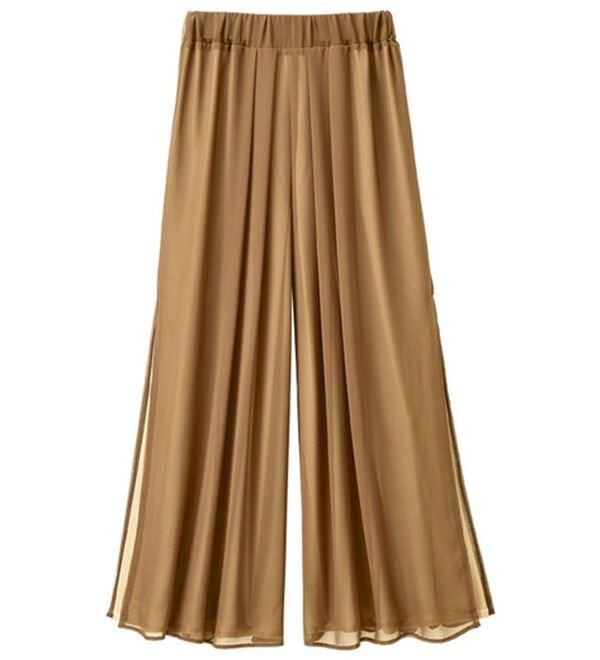 RANAN（ラナン）の「ひんやり！サイドスリットシフォンパンツ（フルレングスパンツ）」｜詳細画像